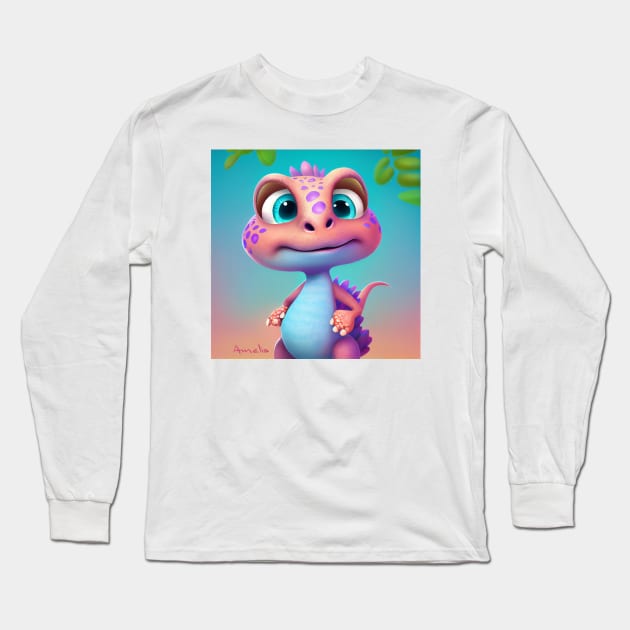 Baby Dinosaur Dino Bambino - Amelia Long Sleeve T-Shirt by KOTOdesign